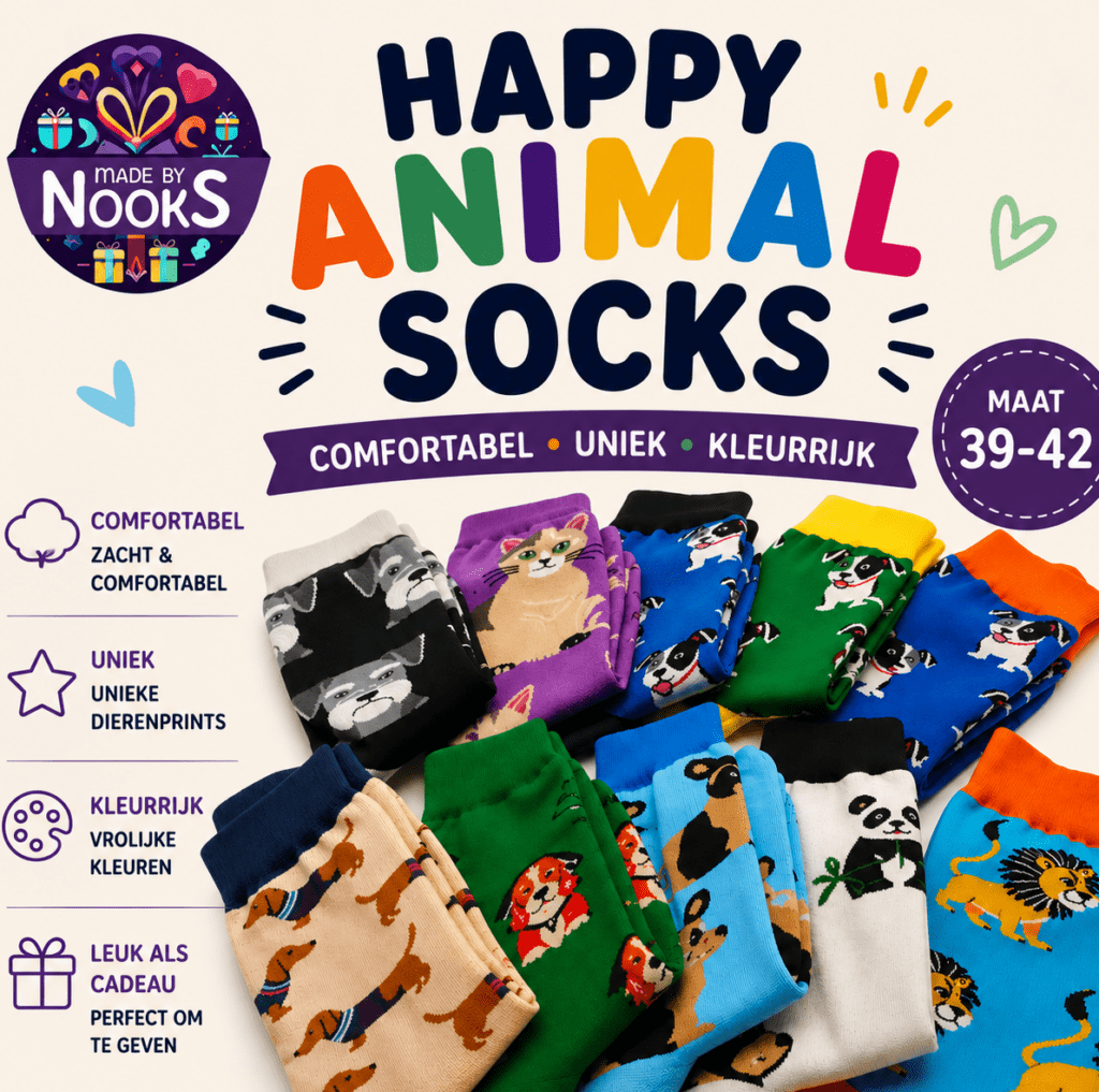 happy animal socks