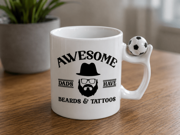 voetbal mok beard tattoo Vaderdag mokken